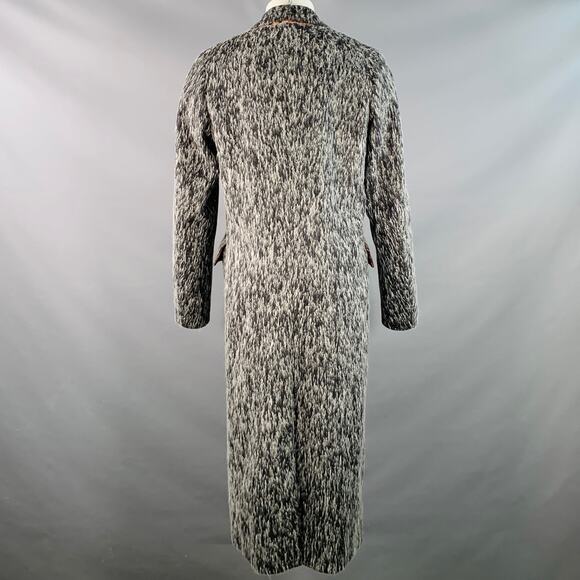 PAUL SMITH Size M Grey White Textured Wool Blend Peak Lapel Coat - Picture 4 of 9